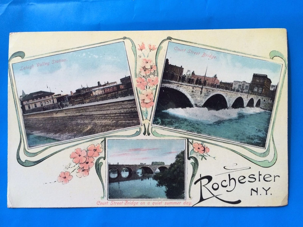 NY, Rochester - Station, Bridge multi view postcard - H15050