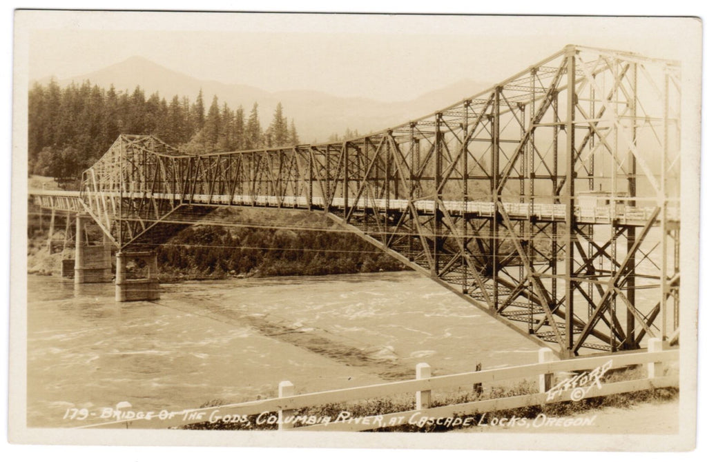 OR, Cascade Locks - Bridge of the Gods - Gifford RPPC - D07004