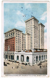 MI, Detroit - Peoples State Bank, Penobscot building postcard - F03181