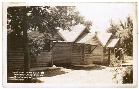 SD, SPEARFISH - Kamp Kool Cabin Camp - B H Studios RPPC - B06448
