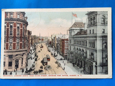 NY, ALBANY - Broadway street scene postcard - H15052