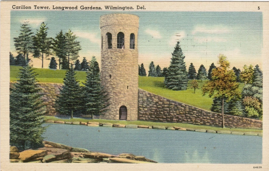 DE, Wilmington - Carillon Tower, Longwood Gardens postcard - w00496
