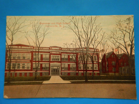 NJ, SOMERVILLE - Grammar and High School - Line and Co postcard - A12575