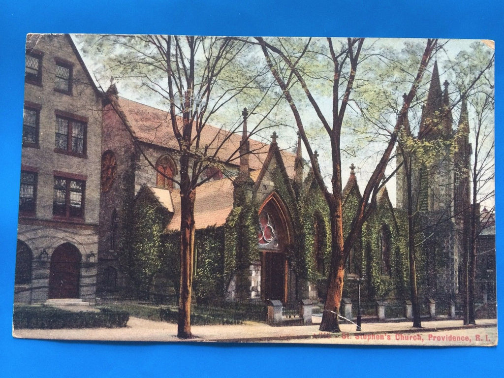 RI, Providence - St Stephens Church closeup postcard - H15063
