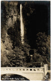 OR, Multnomah Falls - car, bridge, falls - Cross and Dimmitt RPPC  - R00331