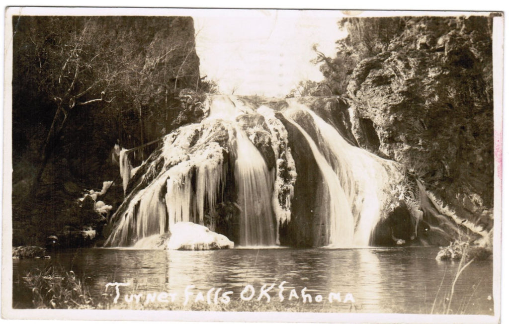 OK, Turner Falls - RPPC showing the actual waterfall - D06134