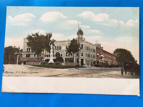 NY, Malone - Public Square postcard - H15053