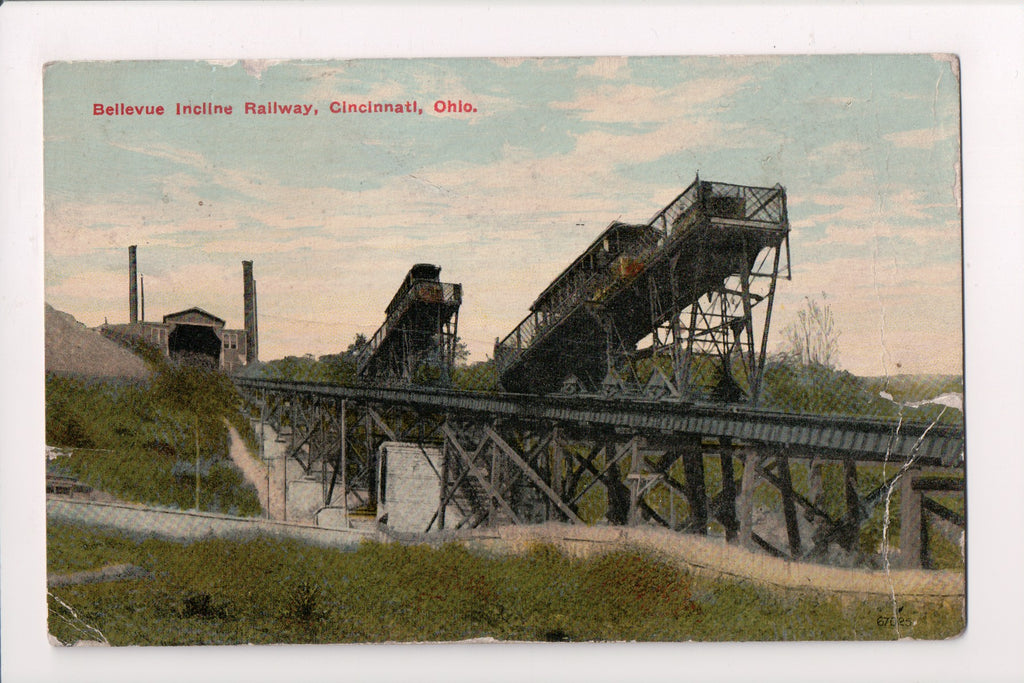 OH, CINCINNATI - Bellevue Incline Railway - @1912 postcard - 605306
