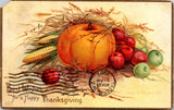 Thanksgiving - Pumpkin, corn cob, apples - Clapsaddle - 606058