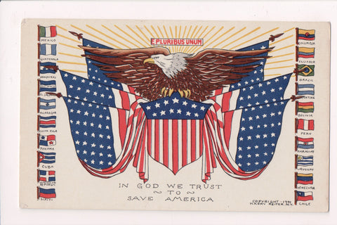 4th of July - In God we trust to save America postcard - 606242