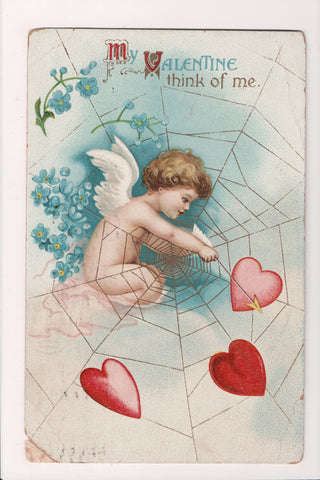 Valentine postcard - My Valentine - angel, spider web - 606273