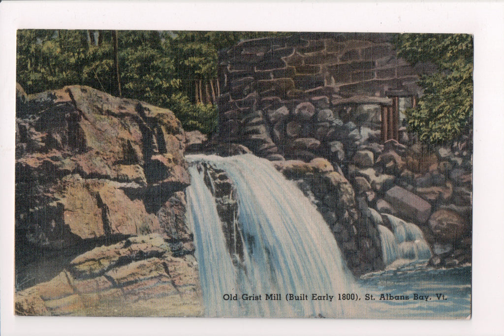 VT, ST ALBANS BAY - Grist Mill - @1951 vintage postcard - 800151