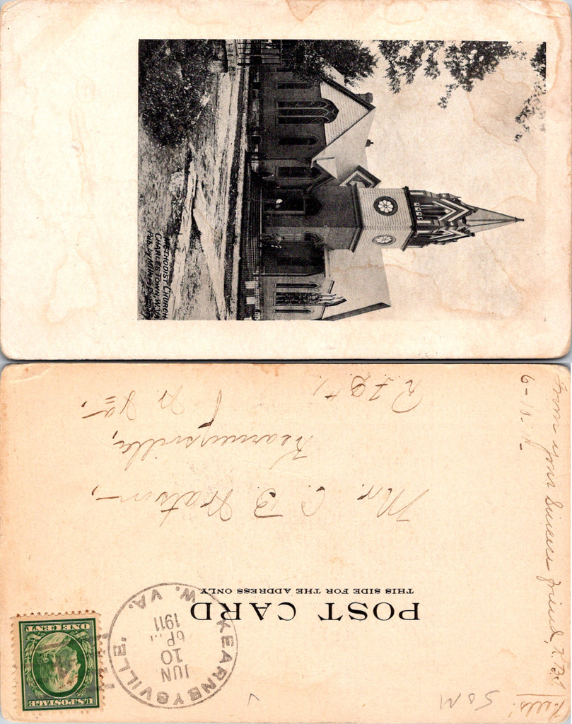 WV, Charlestown - Methodist Church @1911 postcard - 800184