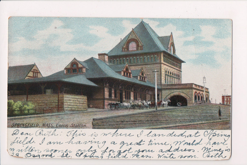 MA, Springfield - Union Station postcard - 800366