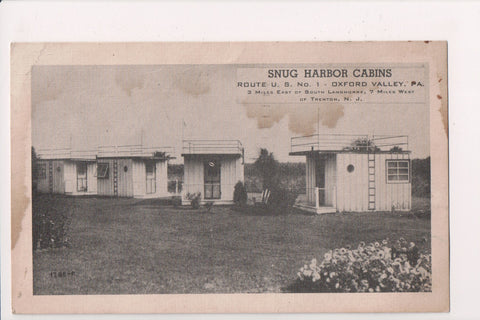 PA, Oxford Valley - Snug Harbor Cabins, 1947 postcard - 800519