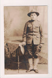 Military Man in uniform - posing - RPPC - 800863