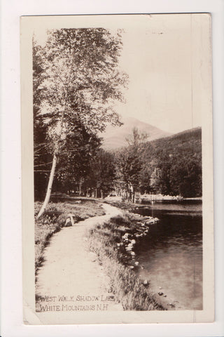 NH, Shadow Lake - West Walk, White Mountains - 1936 RPPC - A04077