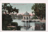 CA, Los Angeles - Eastlake Park, gazebo, man - Newman postcard - A04099