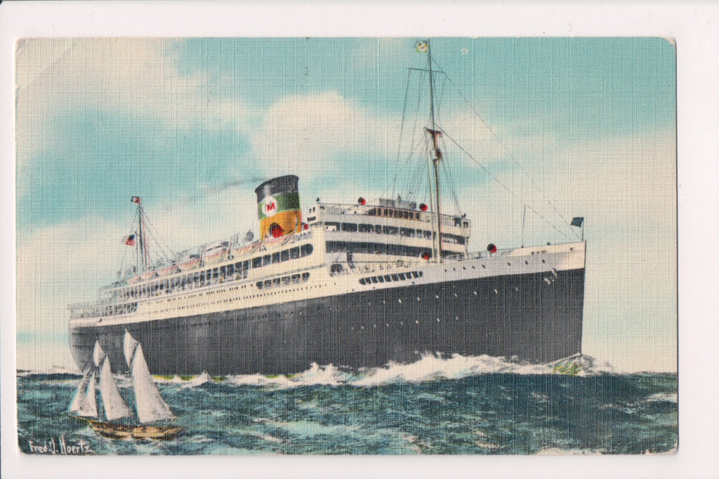 Ship Postcard - Moore-McCormack Lines - 1954 card - A05183