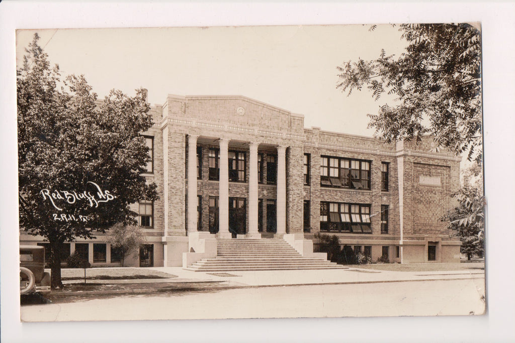 CA, Red Bluff - High School  closeup - 1936 RPPC postcard - A06899