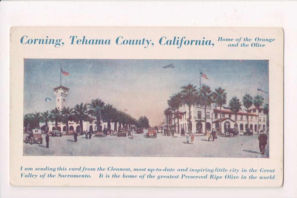 CA, CORNING - Advertisement for town postcard - A06931
