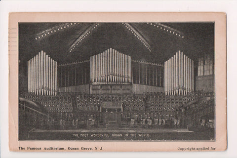 NJ, Ocean Grove - Most Wonderful Organ in world postcard - A06934