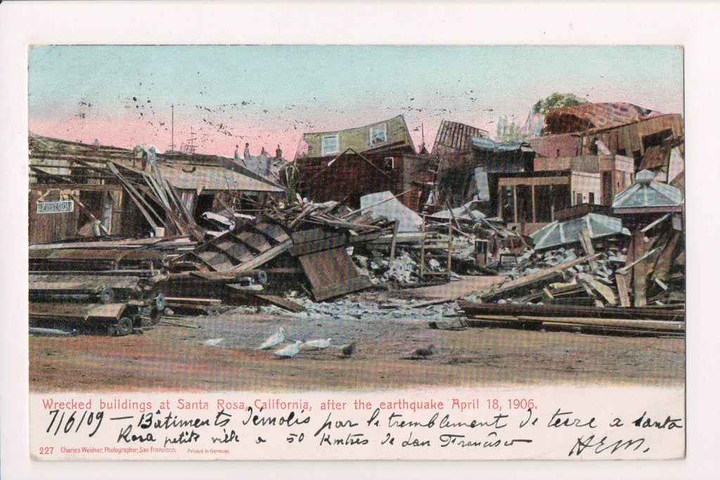CA, SANTA ROSA- Wrecked buildings after quake - Weidner - A07004
