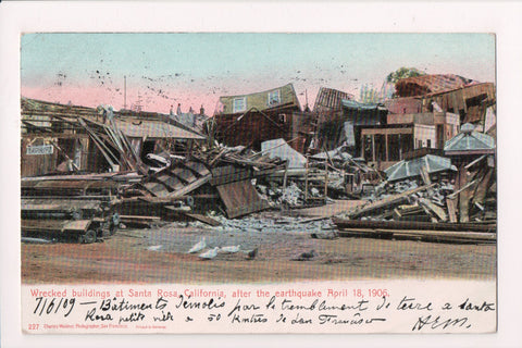 CA, SANTA ROSA- Wrecked buildings after quake - Weidner - A07004