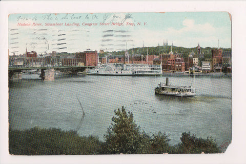NY, TROY - Congress St Bridge, Steamboat City Troy, Landing - A07108