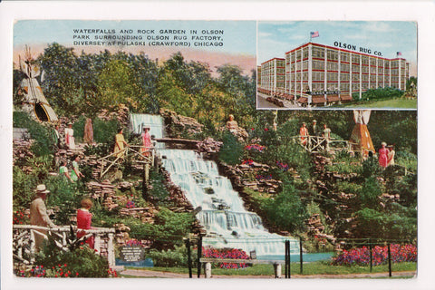IL, CHICAGO - Olson Park waterfall, OLSON RUG FACTORY multi view - A07119