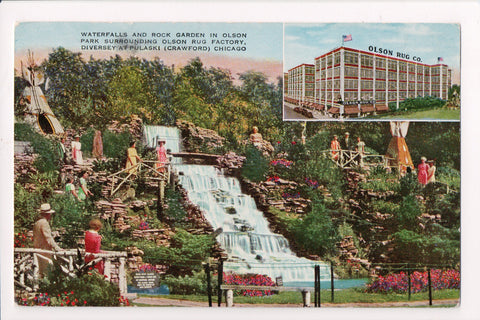 IL, Chicago - OLSON PARK waterfall, OLSON RUG FACTORY multi view - A07119