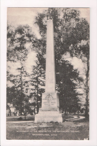 OH, Gnadenhutten - MASSACRED INDIAN MONUMENT - postcard - A12007