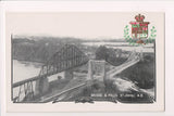 Canada - ST JOHN, NB - Bridge & Falls - coat of arms postcard - A12081