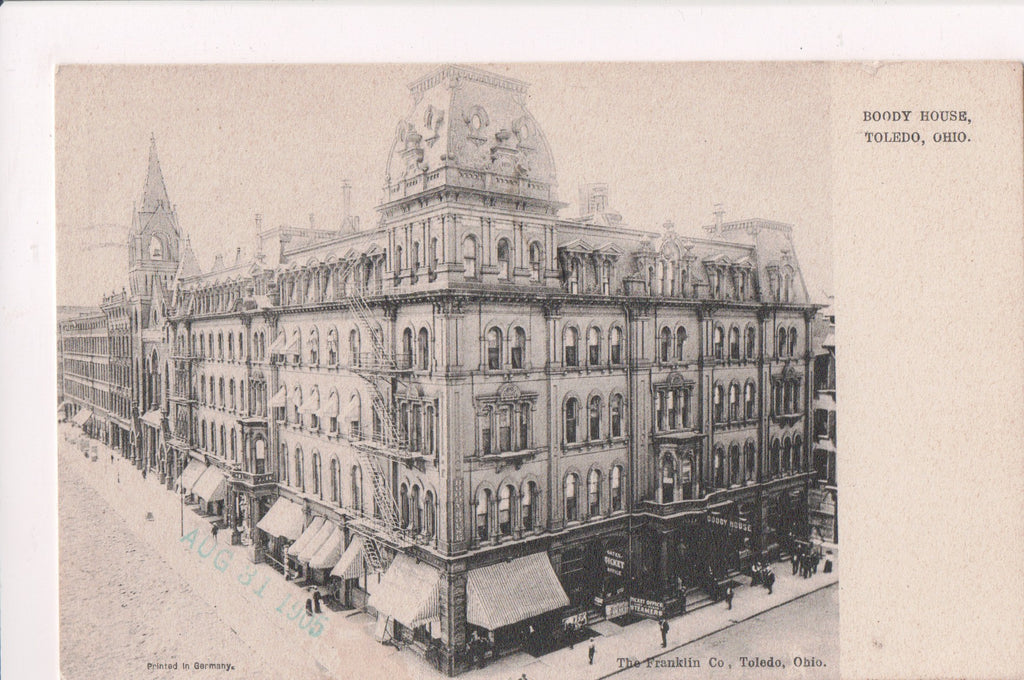 OH, Toledo - BOODY HOUSE - GATES TICKET OFFICE - @1905 postcard - A12224