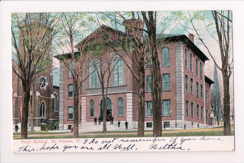 VT, ST ALBANS - High School - @1908 postcard - A12255