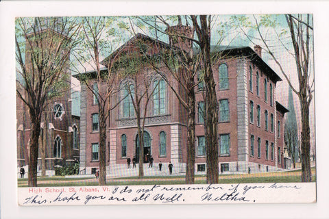 VT, St Albans - High School - @1908 postcard - A12255