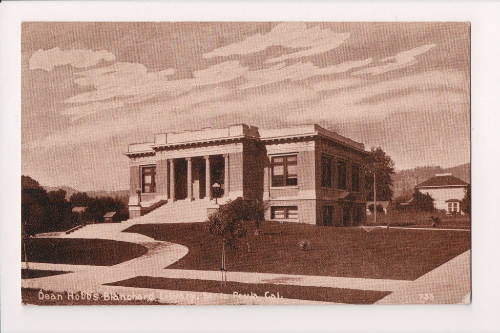 CA, SANTA PAULA - Dean Hobbs Blanchard Library - Mitchell postcard - A12273