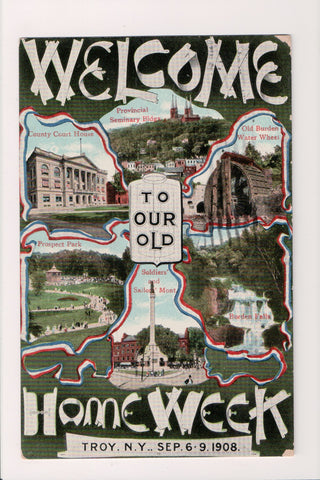 NY, Troy - Old Home week - Sept 6-9, 1908 postcard - A12531
