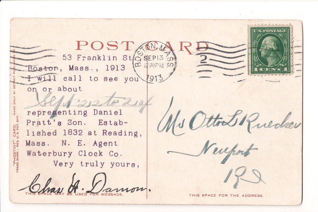 MA, Boston - Daniel Pratt's Son agent Waterbury Clock Co - A17204