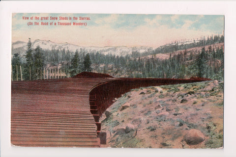 CA, SIERRAS - View of the great Snow Sheds postcard - A17395