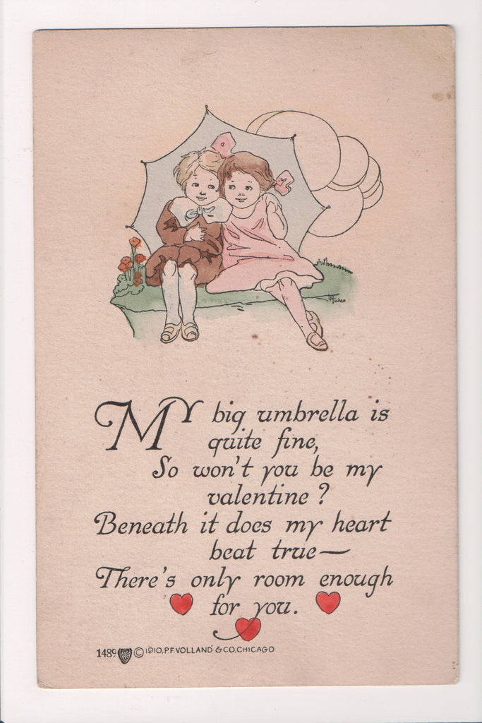 Greetings - Misc - Volland postcard #1489 - BIG UMBRELLA - A19003