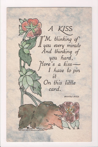 Greetings - Misc - Volland postcard #3057 - A KISS - A19006