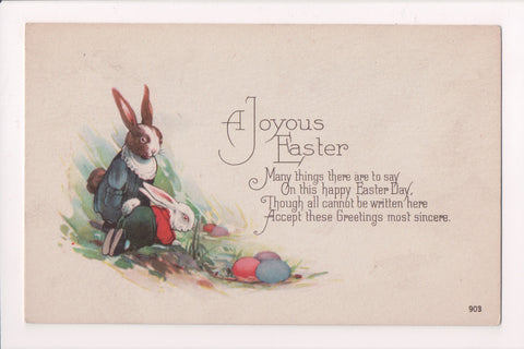Easter - A JOYOUS EASTER - Humanized rabbits in clothing - A19018