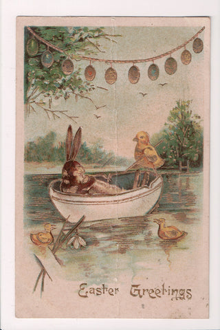 Easter - Rabbit and Chick in tea cup on water - A19041