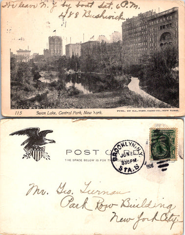 NY, NEW YORK CITY - Central Park, Swan Lake, buildings etc - A19092