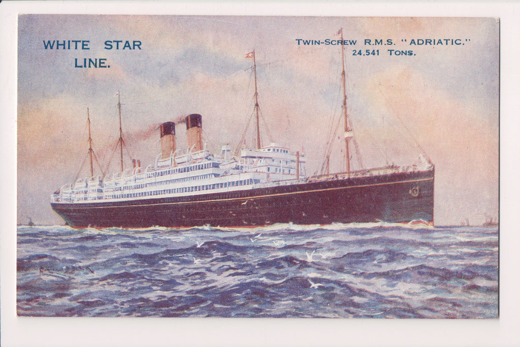 Ship Postcard - ADRIATIC, RMS Twin Screw - White Star Line - A19248