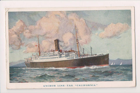 Ship Postcard - CALIFORNIA - TSS California - Anchor Line - A19258