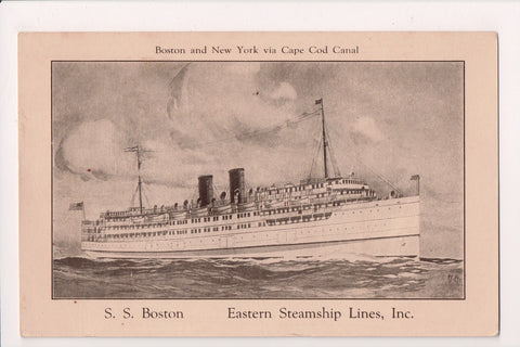 Ship Postcard - BOSTON - SS Boston - Eastern Steamship Lines - A19260