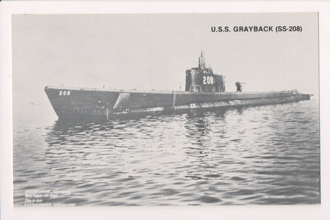 Ship Postcard - GRAYBACK - USS Grayback (SS-208) - A19287