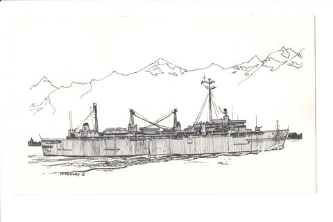 Ship Postcard - PUGET SOUND - USS Puget Sound (AD-38) - A19291